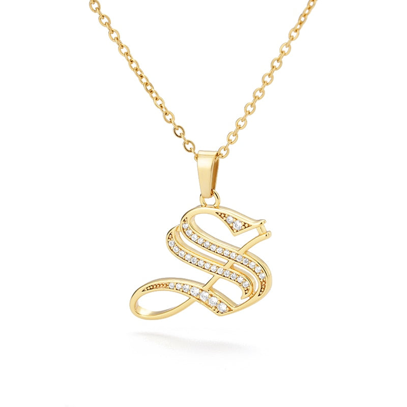 Peris Gems  S Capital Initial Letter Necklace Stainless Unisex | Gold Chain Capital Initial Letter Necklace Stainless Unisex |Gold Chain SHEIN Amazon Temu