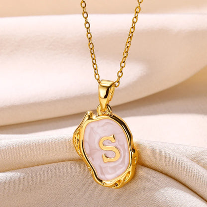 Peris Gems S / Gold / CHINA Y2K 26 Letter Pendant Necklaces for Women Alphabet A-Z Initials Sweet Cool Girl Punk Necklace Aesthetic Stainless Steels Jewelry SHEIN Amazon Temu