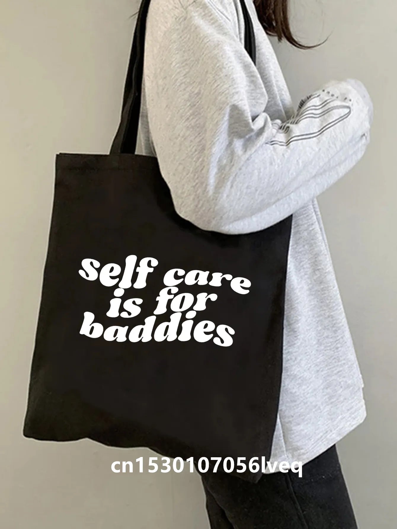 Peris Gems  Self-Care is for Baddies Print Tote Shoulder Bag for Women SHEIN Amazon Temu