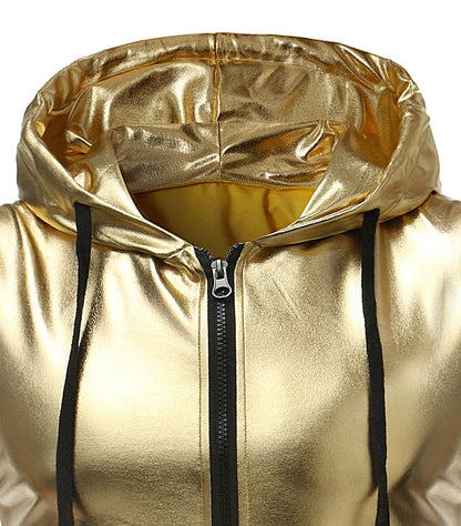 Peris Gems  Shiny Metallic Silver and Gold Sleeveless Hoodies for Men SHEIN Amazon Temu