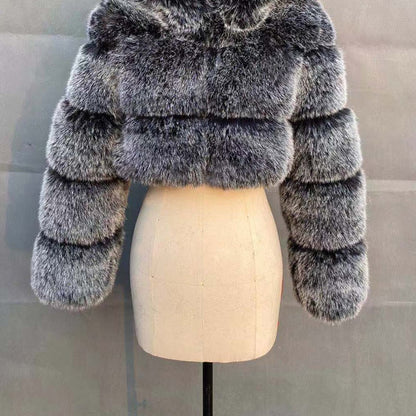 Peris Gems  Short Faux Fur Coat Jackets for Women | Crop Top Winter Jackets Short Faux Fur Coat Jackets for Women Crop Top Winter Jacket SHEIN Amazon Temu