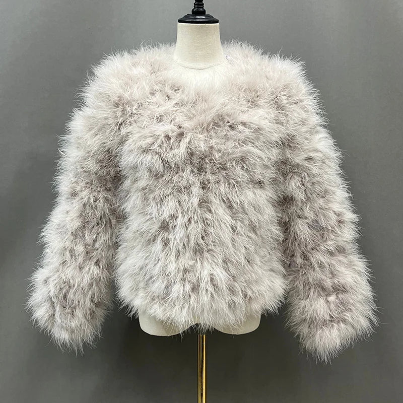 Peris Gems  Silver Grey / XS Coat Bust 88cm Thick Fluffy Feather Winter Coat Jackets for Women SHEIN Amazon Temu