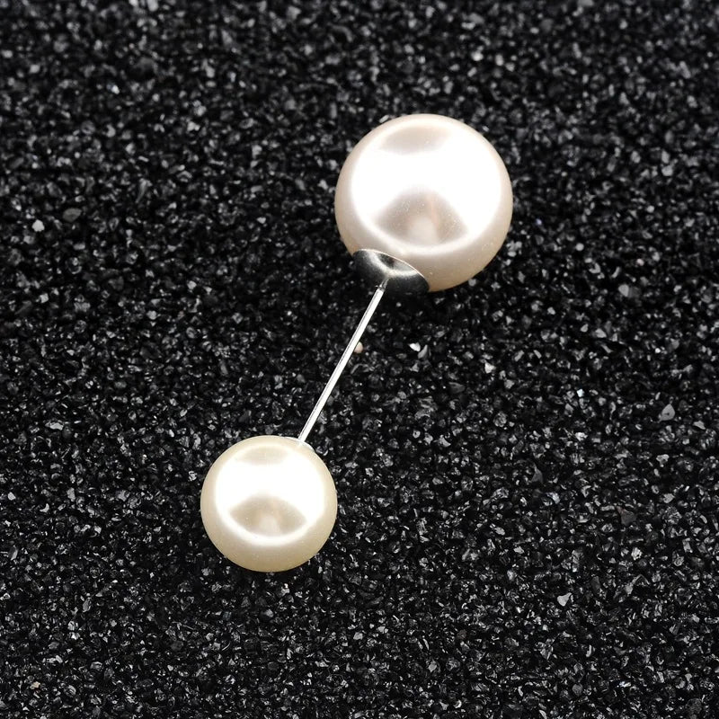 Peris Gems  Silver Pearl Brooches Pins: Large Double Head Cardigan Clip, Scarf Shawl Buckle Pearl Brooches Pins: Large Double Head Cardigan Clip SHEIN Amazon Temu