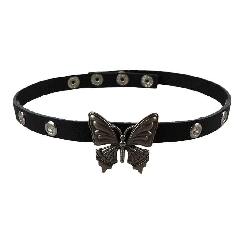 Peris Gems Single butterfly collar Y2g Cool Er Ya Sexy Punk Young Adult Leather Necklace SHEIN Amazon Temu