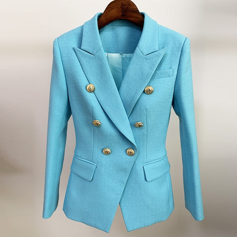 Peris Gems  Slim Fitting Textured Blazer Jacket for Women | Lion Button Suit jacket Slim Fitting Textured Blazer Jacket for Women | Lion Button SHEIN Amazon Temu