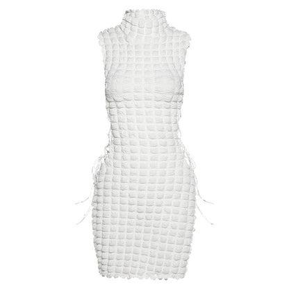 Peris Gems  Stacked Plaid Hollow Bandage Dresses for Women | Sleeveless Turtleneck Stacked Plaid Hollow Bandage Dresses for Women SHEIN Amazon Temu