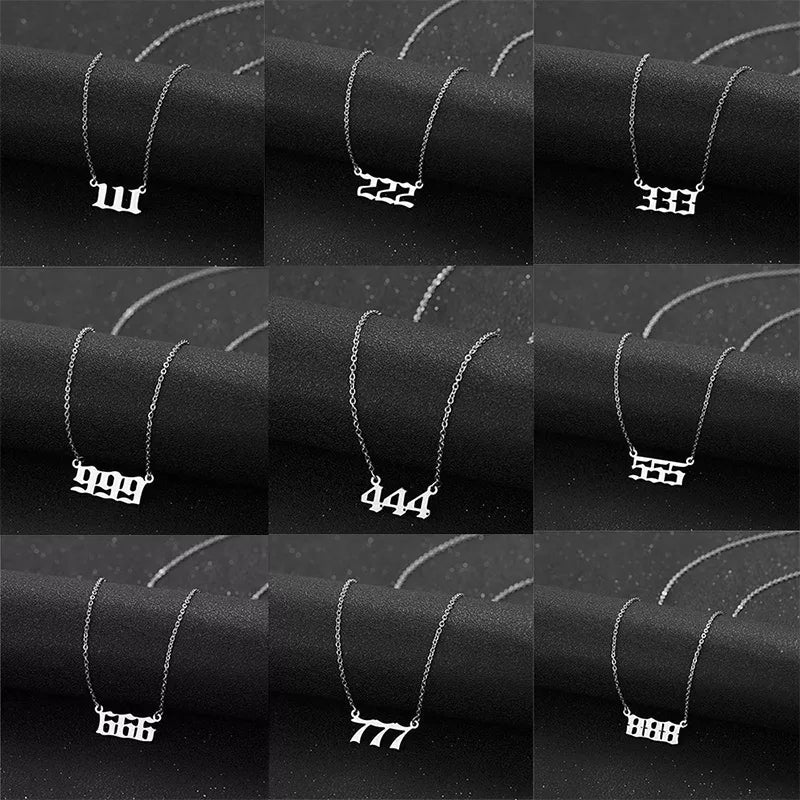 Peris Gems  Stainless Steel Angel Number Lucky Numbers Necklaces 111 222 333 444 555 777 888 999 666 000 Pendant Necklace Charms Jewelry SHEIN Amazon Temu