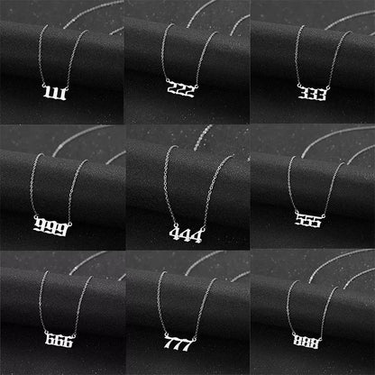 Peris Gems  Stainless Steel Angel Number Lucky Numbers Necklaces 111 222 333 444 555 777 888 999 666 000 Pendant Necklace Charms Jewelry SHEIN Amazon Temu