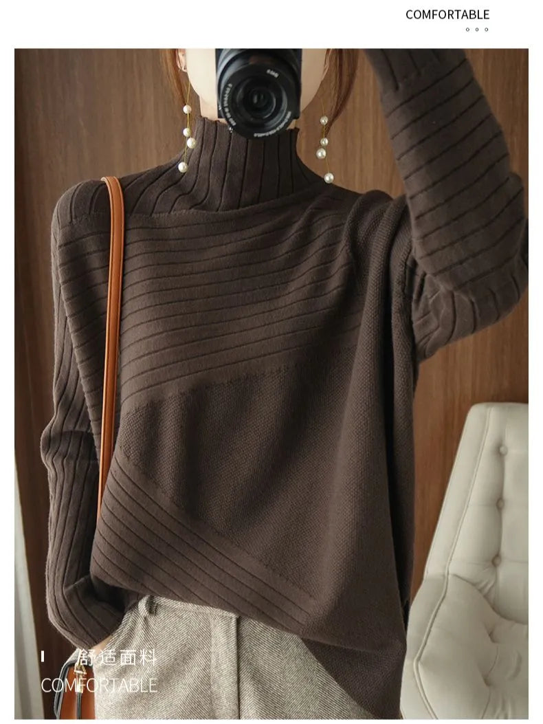 Peris Gems  Striped Knitted Cashmere Turtleneck Sweaters for Women SHEIN Amazon Temu