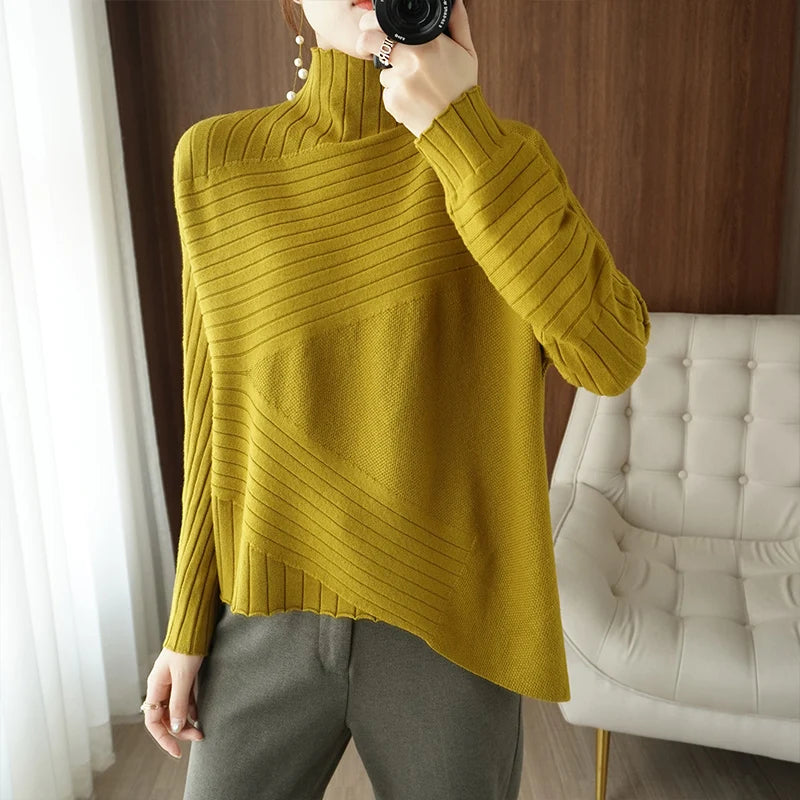 Peris Gems  Striped Knitted Cashmere Turtleneck Sweaters for Women SHEIN Amazon Temu