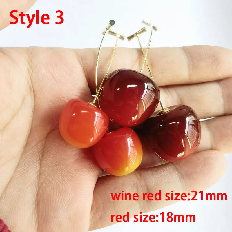 Peris Gems Style 3 Y2K Cute Small Fresh Sweet Lovely Cherries Earrings Pendant Fruit Earrings Red Cherry Earrings Charm Jewelry Gifts Fruit Party SHEIN Amazon Temu