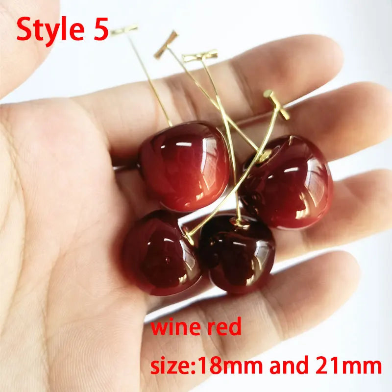 Peris Gems Style 5 Y2K Cute Small Fresh Sweet Lovely Cherries Earrings Pendant Fruit Earrings Red Cherry Earrings Charm Jewelry Gifts Fruit Party SHEIN Amazon Temu