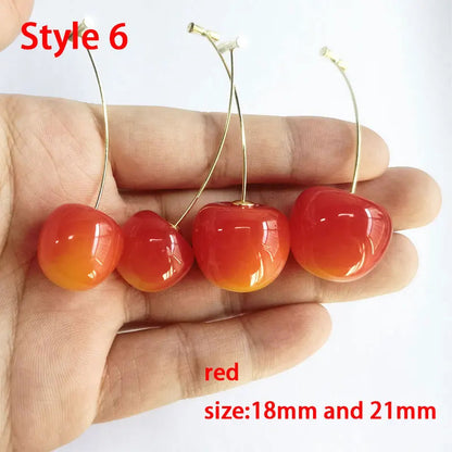 Peris Gems Style 6 Y2K Cute Small Fresh Sweet Lovely Cherries Earrings Pendant Fruit Earrings Red Cherry Earrings Charm Jewelry Gifts Fruit Party SHEIN Amazon Temu