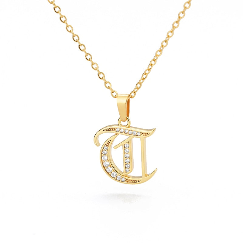 Peris Gems  T Capital Initial Letter Necklace Stainless Unisex | Gold Chain Capital Initial Letter Necklace Stainless Unisex |Gold Chain SHEIN Amazon Temu