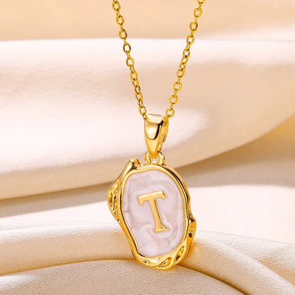 Peris Gems T / Gold / CHINA Y2K 26 Letter Pendant Necklaces for Women Alphabet A-Z Initials Sweet Cool Girl Punk Necklace Aesthetic Stainless Steels Jewelry SHEIN Amazon Temu