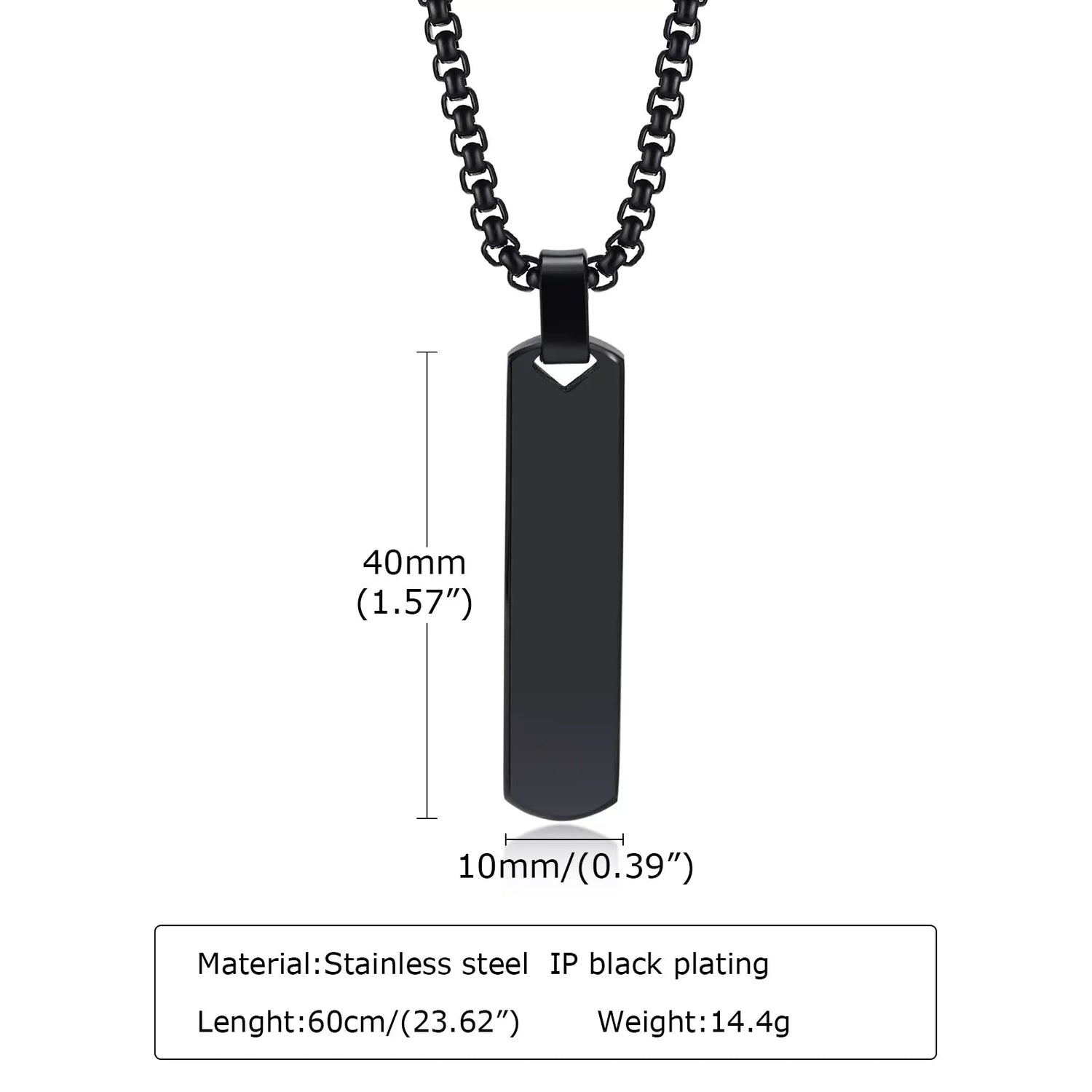 Peris Gems  Thick Geometric Bar Initial A-Z Pendant Necklace Unisex SHEIN Amazon Temu