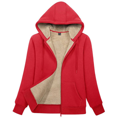 Peris Gems tomato red / CN 3XL (US 2XL) MAGCOMSEN Womens Sherpa Lined Fleece Jacket Zip Up Casual Hoodie Winter Warm Thicken Jackets SHEIN Amazon Temu