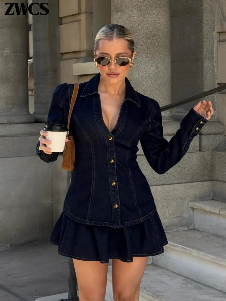 Peris Gems Vintage Denim Jacket Skirts Set Women Street Single Breasted Lapel Jackets Mini Skirt 2025 Spring Summer New Lady Chic Outfits Vintage Denim Jacket Skirts Set Women Street Single Breasted Lapel Jackets Mini Skirt 2025 Spring Summer New Lady Chic Outfits SHEIN Amazon Temu