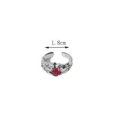 Peris Gems Vintage Punk Irregular Stone Rings Y2K Aesthetic Red Stone Rings For Women Egirl Kpop Gothic Geometry Ring Jewelry Accessories SHEIN Amazon Temu