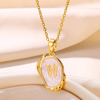 Peris Gems W / Gold / CHINA Y2K 26 Letter Pendant Necklaces for Women Alphabet A-Z Initials Sweet Cool Girl Punk Necklace Aesthetic Stainless Steels Jewelry SHEIN Amazon Temu