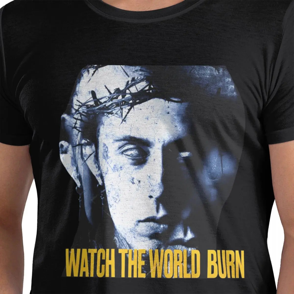 Peris Gems Watch The World Burn Falling In Reverse T-Shirt Mens Y2K Fun 100% Cotton T-Shirts Beach O-Neck Hippie Tee Shirt Big Size Clothes SHEIN Amazon Temu