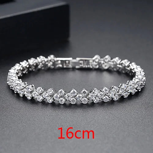 Peris Gems  White 16cm length Luxurious Roman Diamond Wedding Bracelet for Women SHEIN Amazon Temu