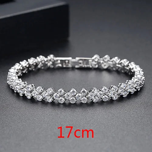 Peris Gems  White 17cm length Luxurious Roman Diamond Wedding Bracelet for Women SHEIN Amazon Temu