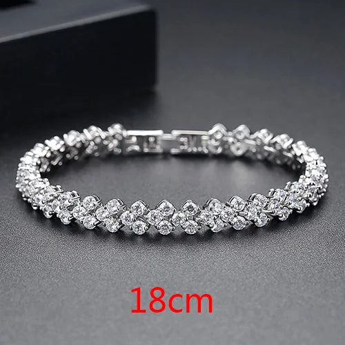 Peris Gems  White 18cm length Luxurious Roman Diamond Wedding Bracelet for Women SHEIN Amazon Temu