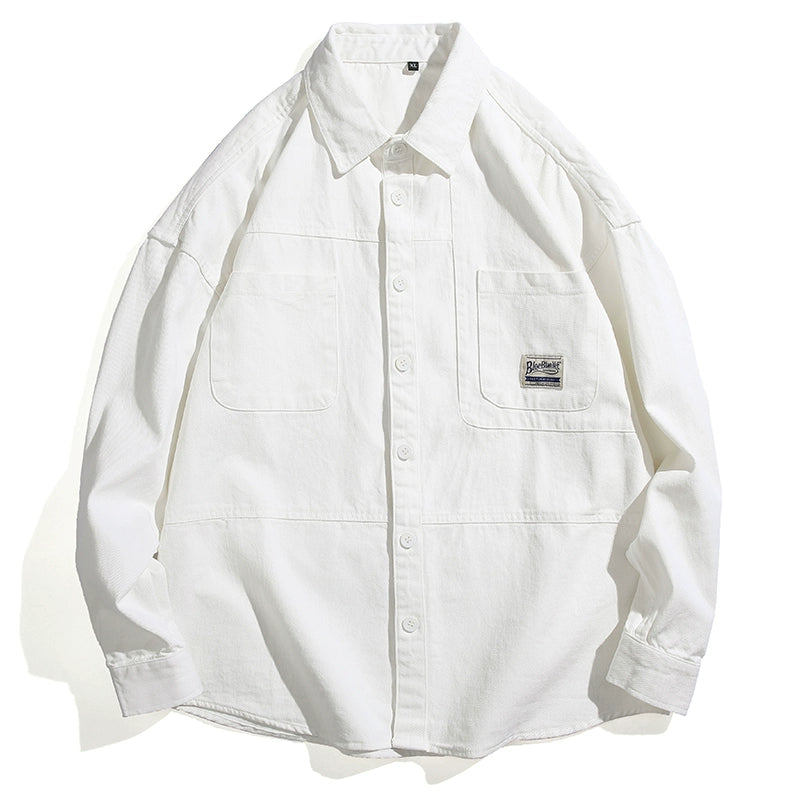 Peris Gems White / M(50.00 kg-60.00 kg) Jacket Japanese-Style Retro Casual Long Sleeve Shirt Parka SHEIN Amazon Temu