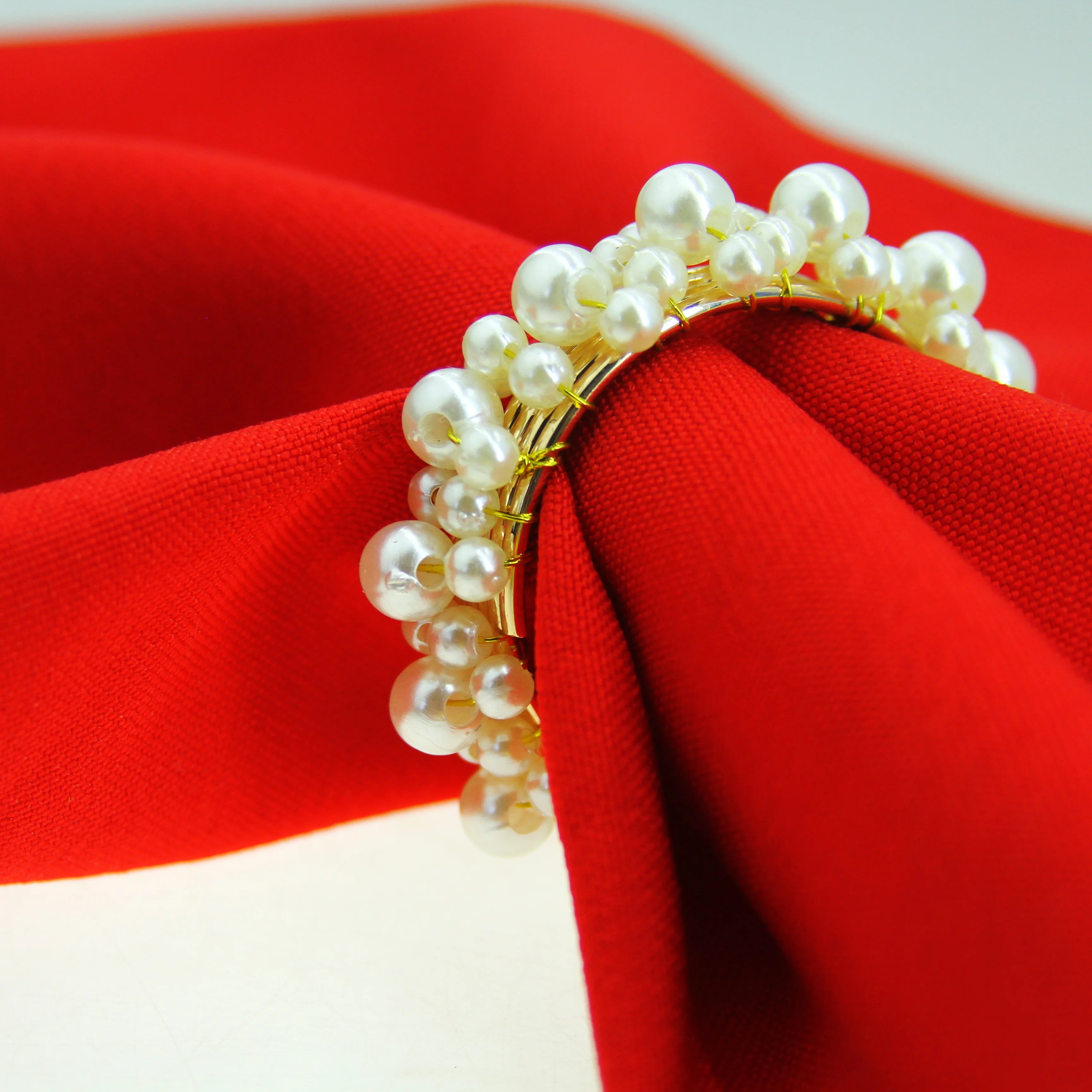 Peris Gems White Pearl Napkin Rings Beaded Wedding Napkin Ring Wholesale Napkin Holder SHEIN Amazon Temu