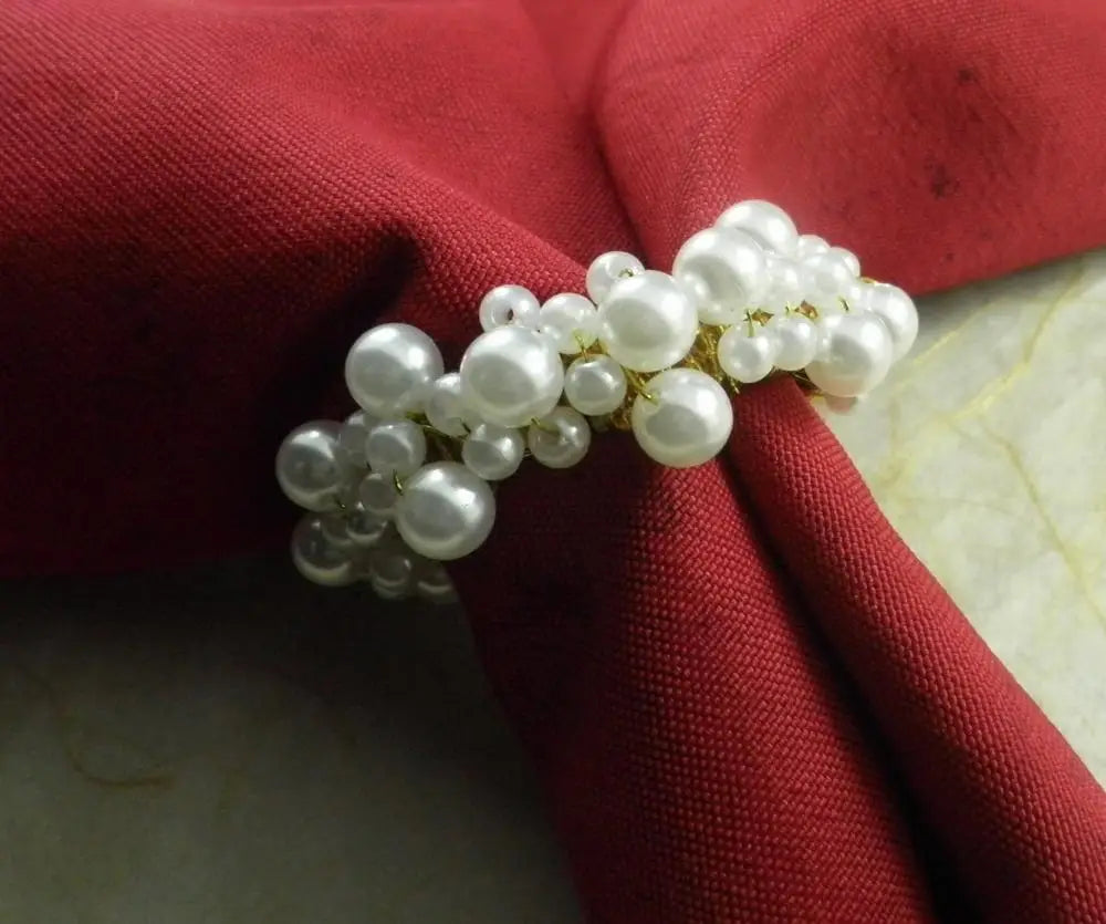 Peris Gems White Pearl Napkin Rings Beaded Wedding Napkin Ring Wholesale Napkin Holder SHEIN Amazon Temu