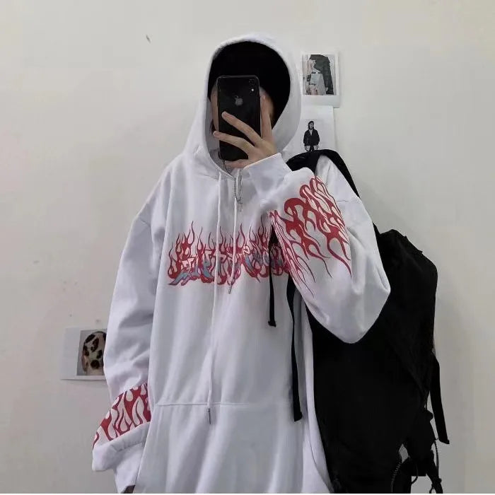 Peris Gems White / S Gothic Cartoon Hip Hop Hoodies Women Japanese Funny Punk Oversize Hooded Sweatshirts Autumn Long Sleeve Female Hoodie Tops SHEIN Amazon Temu