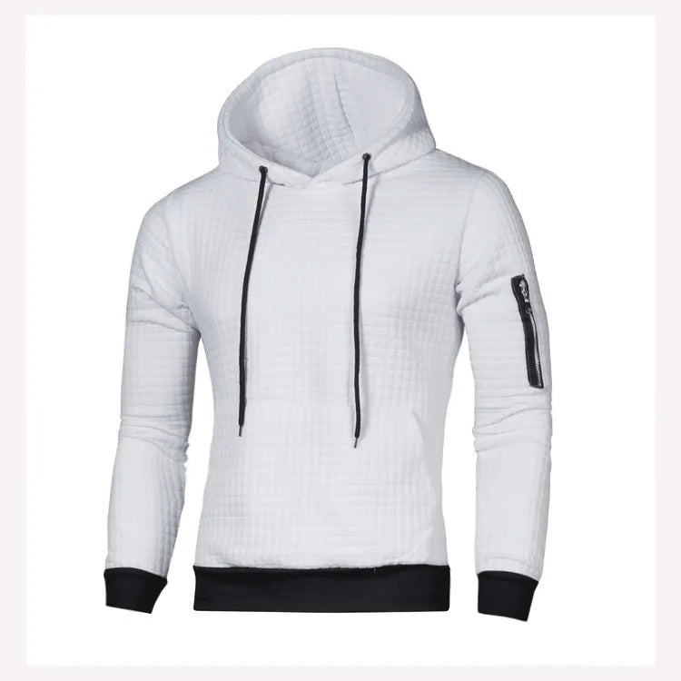 Peris Gems  WHITE / S Slim Fit Sleeve Zipper Casual Hoodies for Men SHEIN Amazon Temu