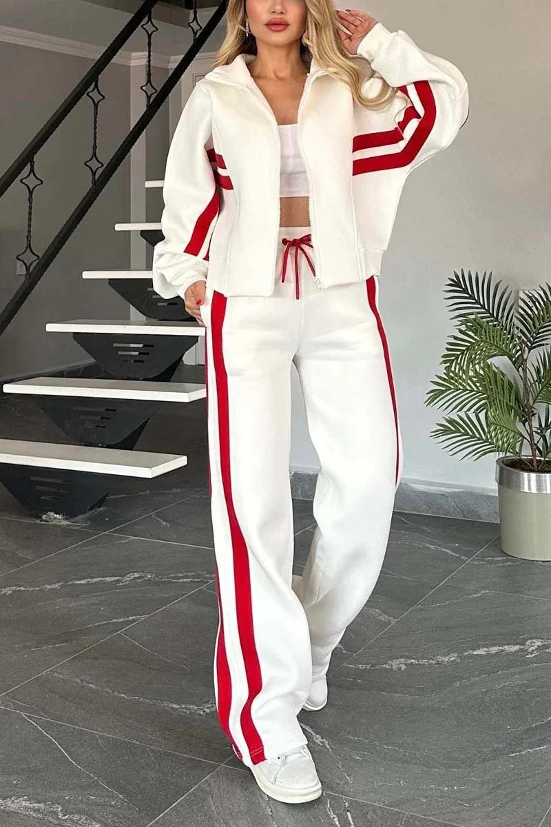 Peris Gems WHITE / S Y2K Striped Zipper Coat+sweatpants Two Piece Set Women Casual Batwing Sleeve Sports Jacket Outfits Autumn Winter Sweatshirt Suit Y2K Striped Zipper Coat+sweatpants Two Piece Set Women Casual Batwing Sleeve Sports Jacket Outfits Autumn Winter Sweatshirt Suit SHEIN Amazon Temu