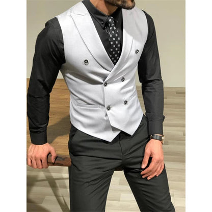 Peris Gems  White / XS (EU44 or US34) Slim Fitting Double Breasted Suit Vests for Men SHEIN Amazon Temu