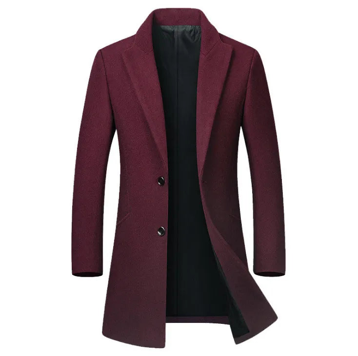 Peris Gems  Wine red / M Slim Cotton Collar Wool Coats for Men SHEIN Amazon Temu