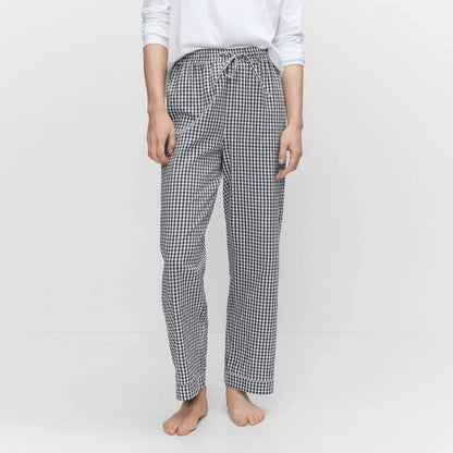 Peris Gems Women Summer Casual Pants Plaid Drawstring High Waist Straight Leg Trousers Y2K Striped Lounge Pants Female Trousers Streetwear SHEIN Amazon Temu