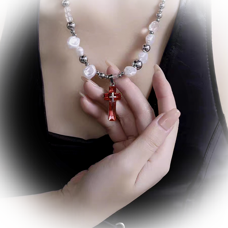 Peris Gems Y2g Wine Red Millennium Sexy Vintage Pearl Necklace SHEIN Amazon Temu