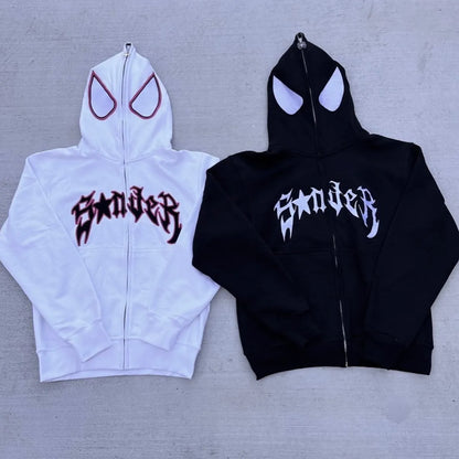 Peris Gems y2k Woman clothing Spider Print Hoodie Pullover Sweatshirt High Street Anime Oversize Hip Hop Winter Clothes Long Sleeve Tops  SHEIN Amazon Temu