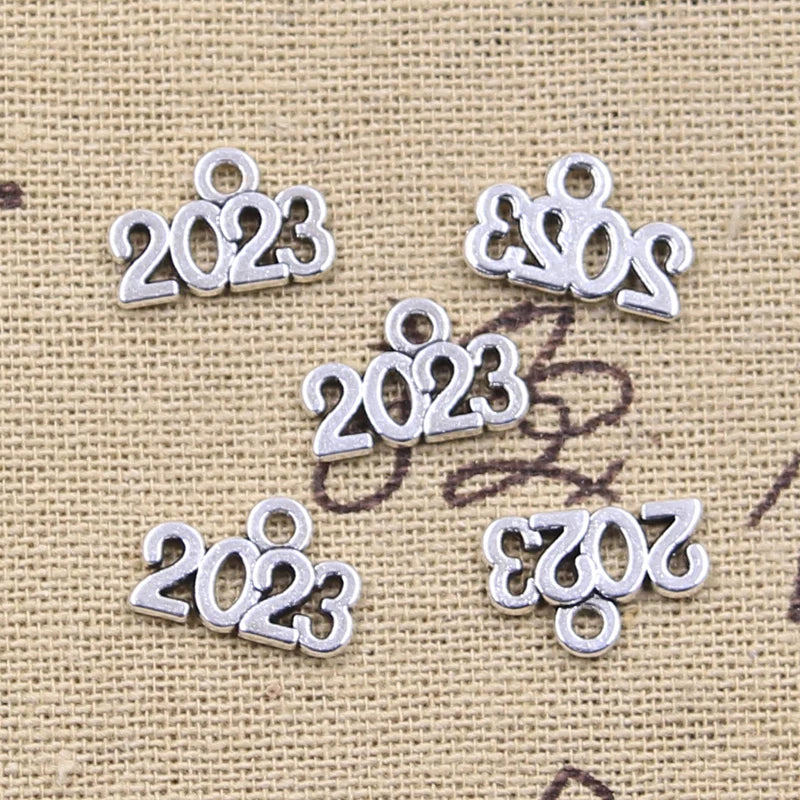 Peris Gems  Year Numbers 50pc 2023 2024 2025 Silver Charms SHEIN Amazon Temu