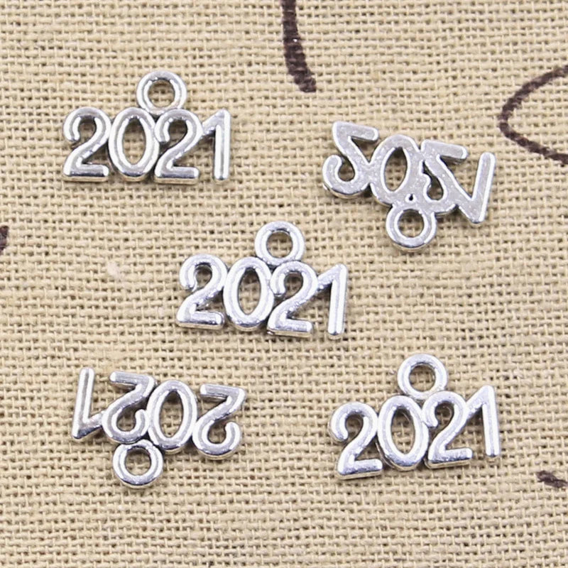 Peris Gems  Year Numbers 50pc 2023 2024 2025 Silver Charms SHEIN Amazon Temu