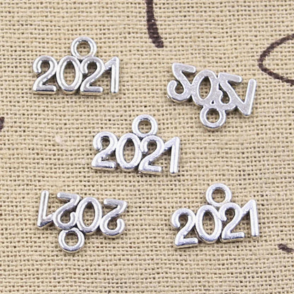 Peris Gems  Year Numbers 50pc 2023 2024 2025 Silver Charms SHEIN Amazon Temu