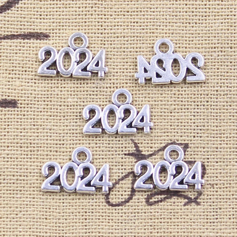 Peris Gems  Year Numbers 50pc 2023 2024 2025 Silver Charms SHEIN Amazon Temu