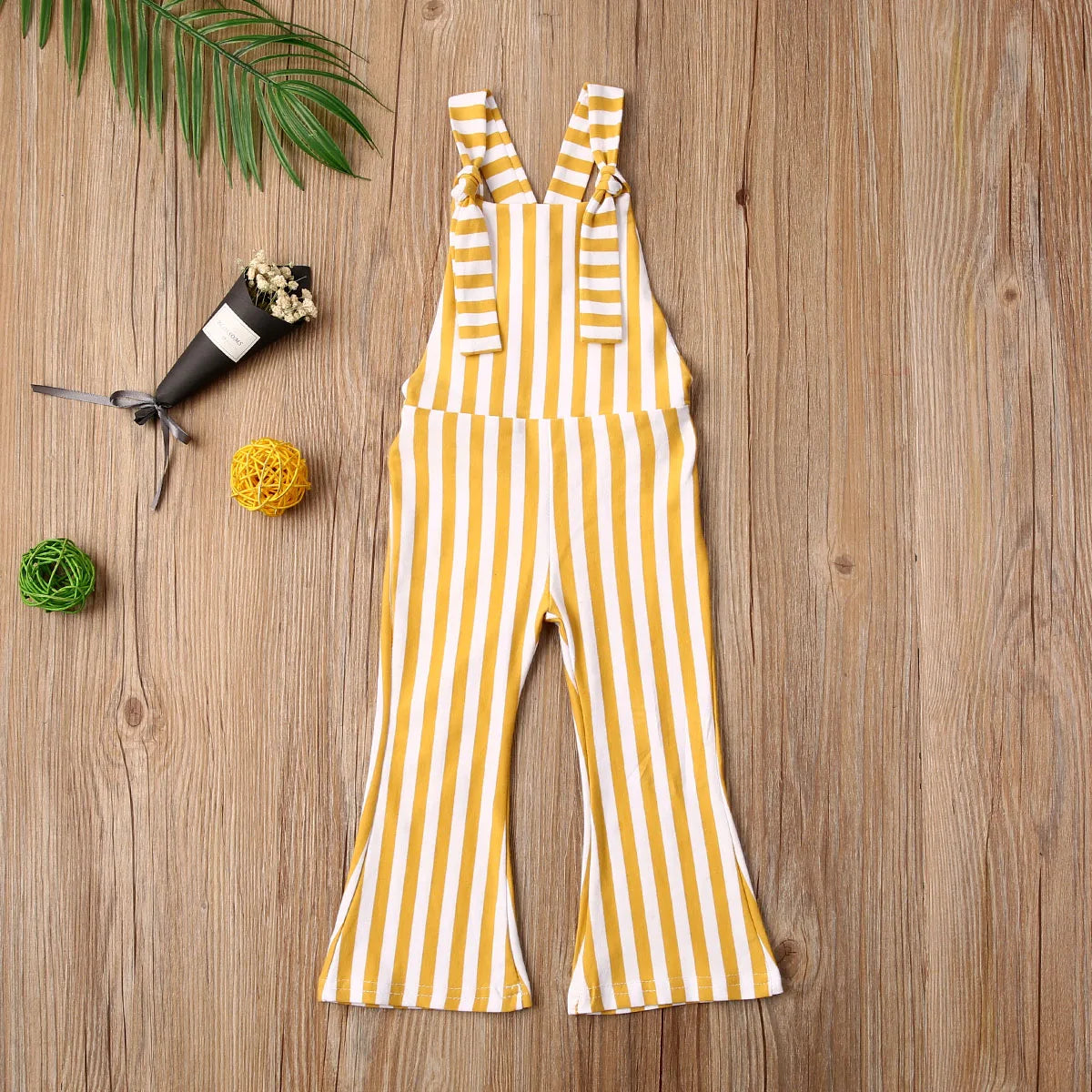 Peris Gems Yellow / 12M 0-5Y Summer Fashion Infant Baby Girls Rompers Overalls Striped Print Sleeveless Belt Jumpsuits Clothes SHEIN Amazon Temu