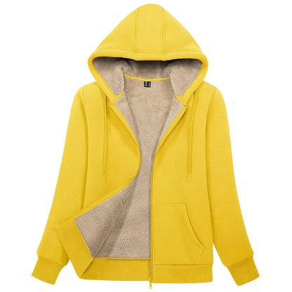 Peris Gems yellow / CN 3XL (US 2XL) MAGCOMSEN Womens Sherpa Lined Fleece Jacket Zip Up Casual Hoodie Winter Warm Thicken Jackets SHEIN Amazon Temu