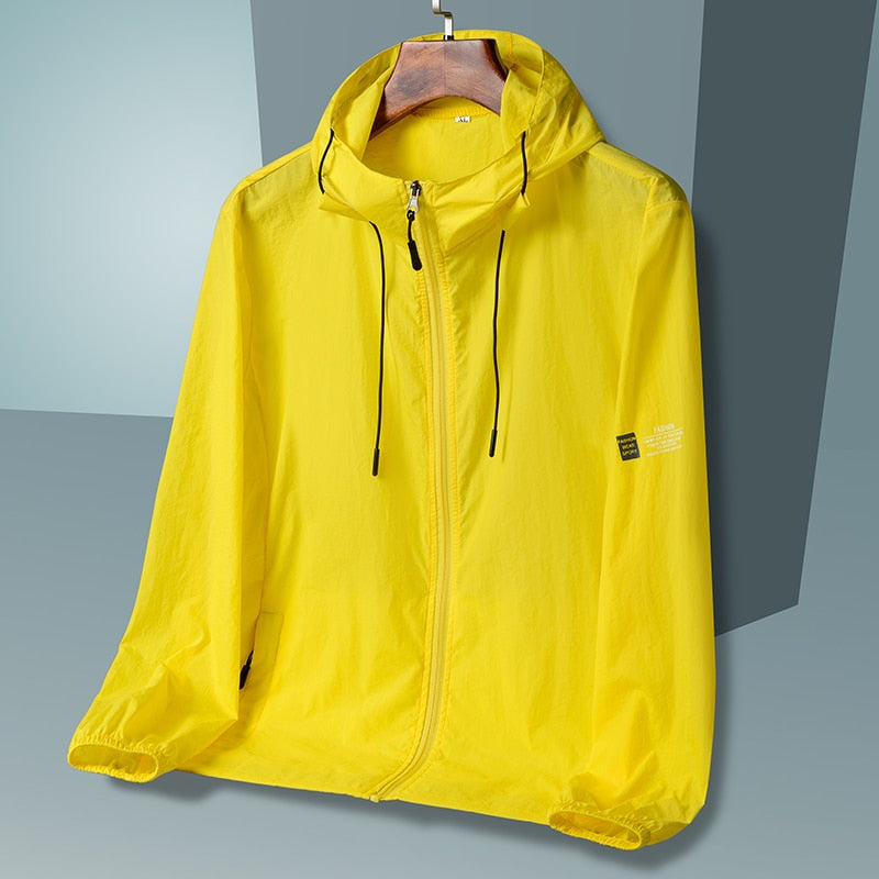 Peris Gems  Yellow / M For 165CM 50Kg Breathable Quick Dry Fall Spring Skin Hooded Jacket Windbreakers Unisex Breathable Quick Dry Fall Spring Skin Jacket Unisex SHEIN Amazon Temu