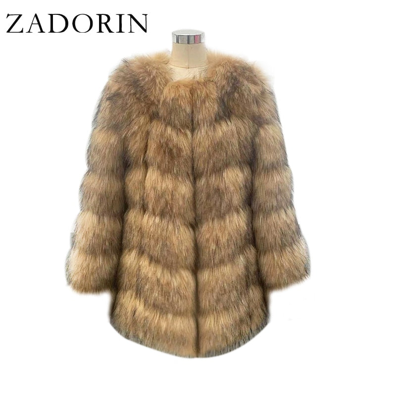 Peris Gems  Yellow Raccoon Fur / S Long Faux Fur Coat for Women | Thick Warm Fluffy Jackets SHEIN Amazon Temu