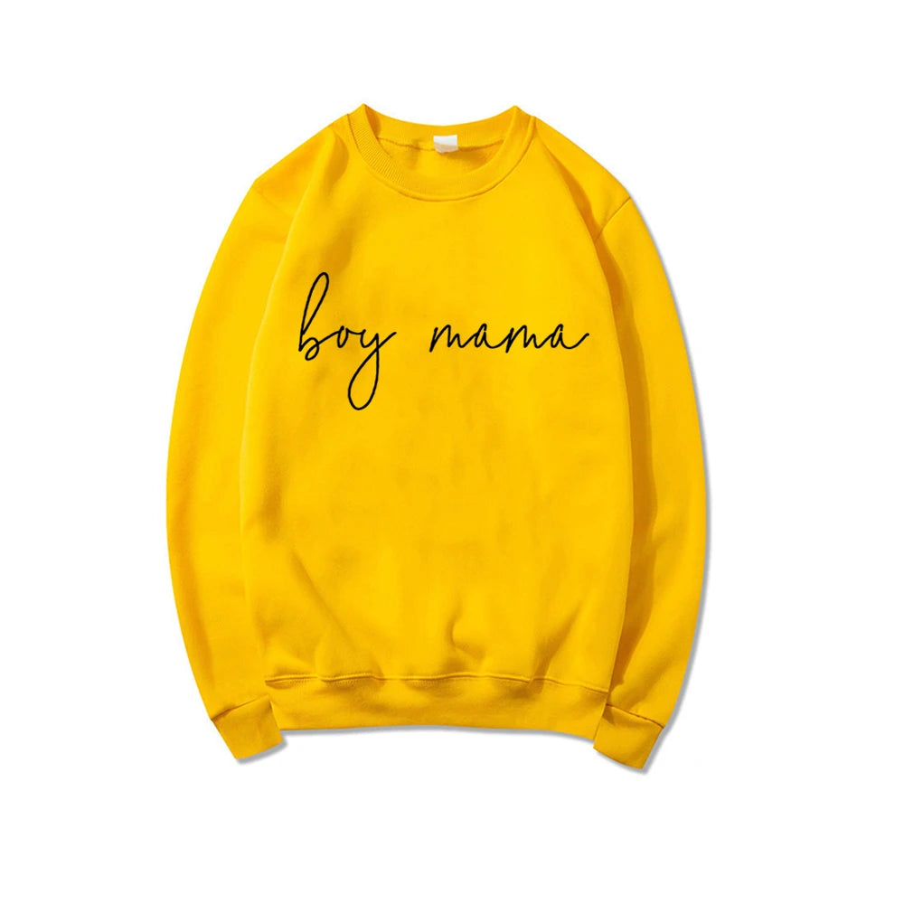 Peris Gems  Yellow / S Boy Mama Comfy Mom Sweatshirts for Women SHEIN Amazon Temu