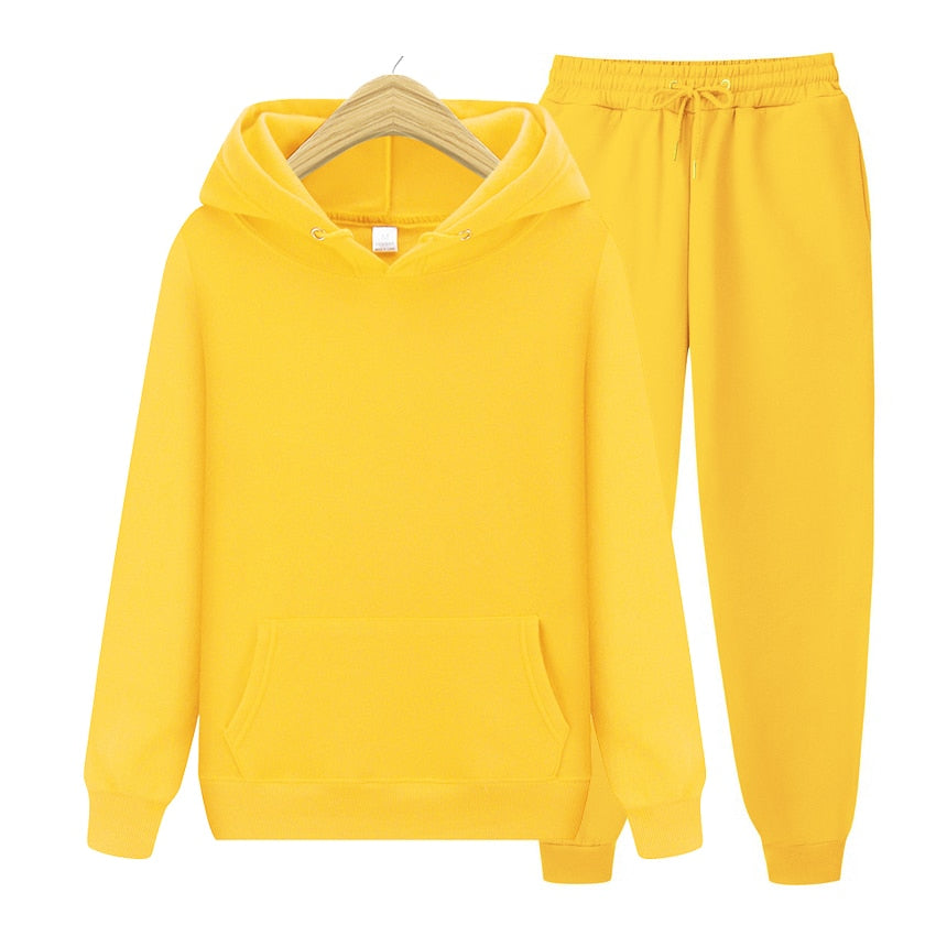 Peris Gems  Yellow / S Casual Autumn Hoodie and Sweatpants Tracksuit Set Unisex SHEIN Amazon Temu