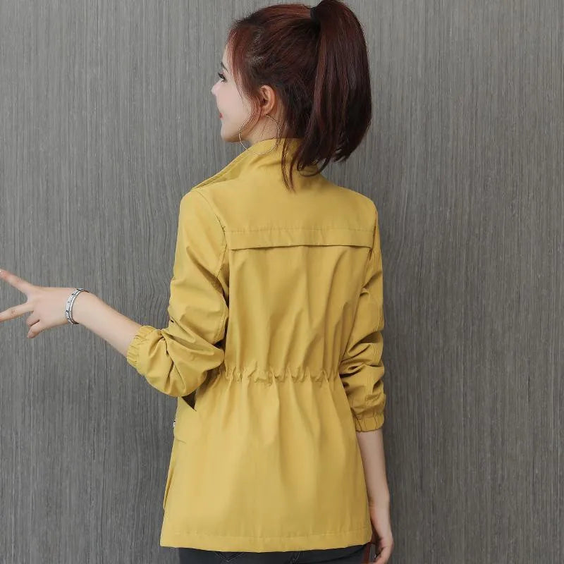 Peris Gems  Yellow / S Double Layered Stand Collar Short Coat for Women SHEIN Amazon Temu